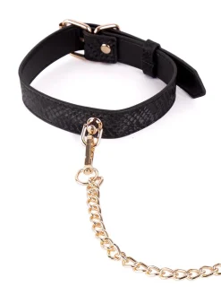 Viper Faux Snake Leather Collar & Lead