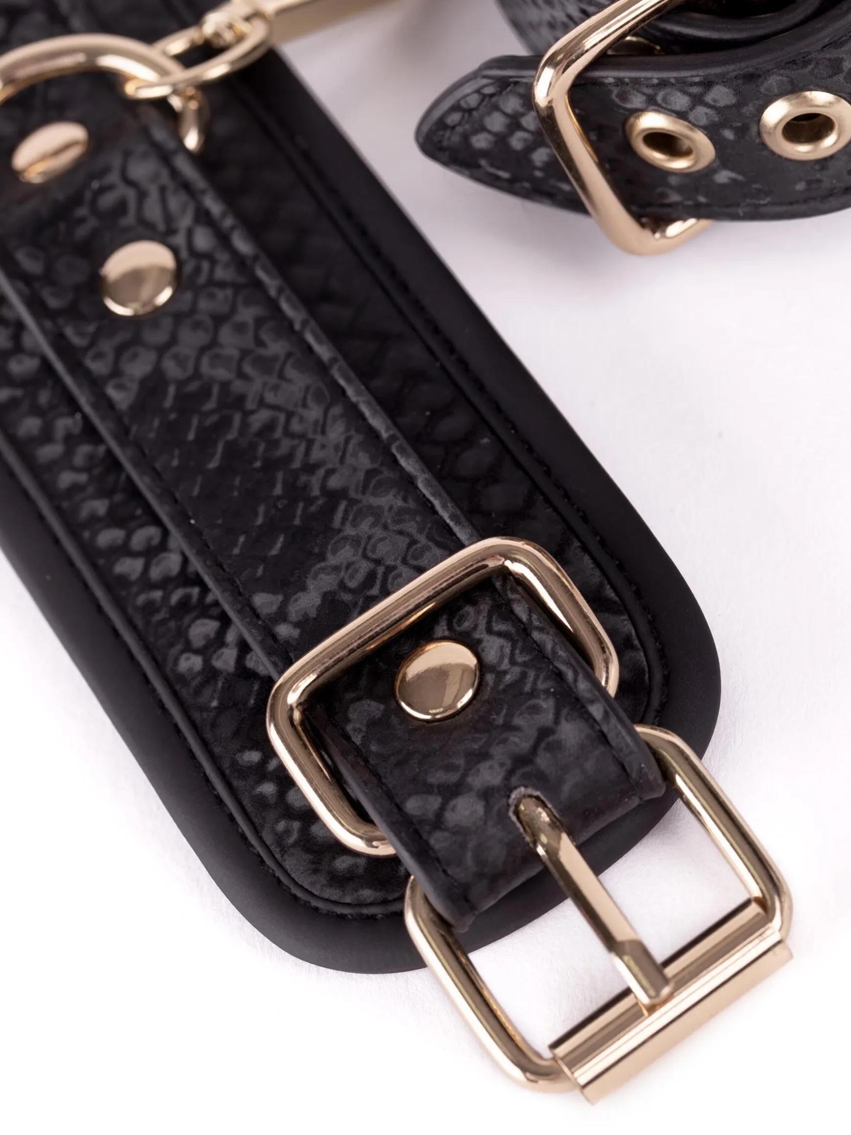 Viper Faux Snake Leather Handcuffs