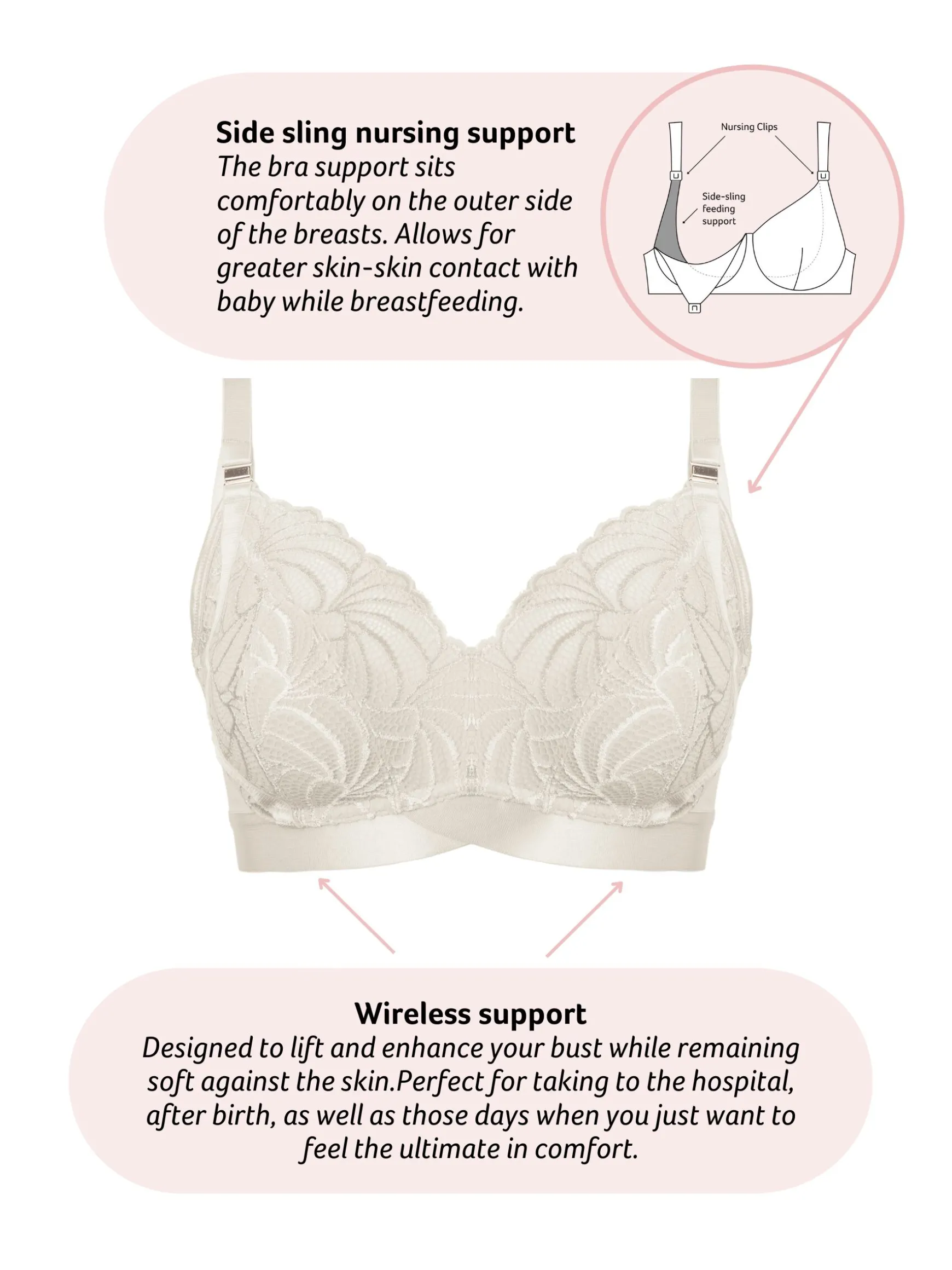 Warrior Soft Cup Nursing Bra - White