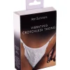 White Lace Crotchless Thong with Removable Vibrating Bullet