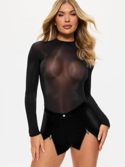 Wild Allure PU Short with Zip Detail - Black