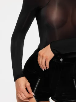 Wild Allure PU Short with Zip Detail - Black
