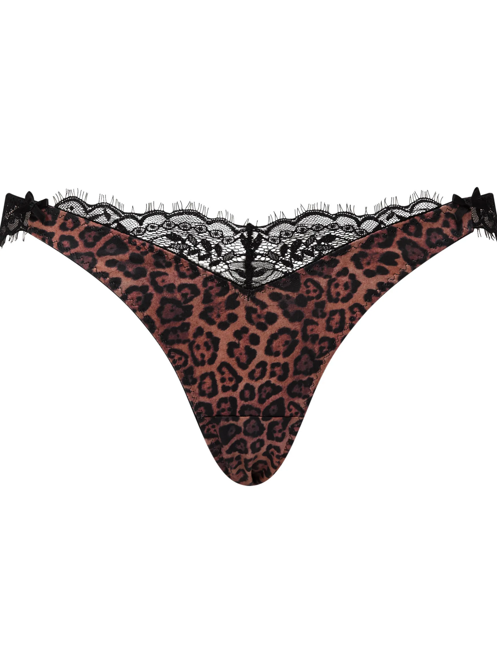 Wild Romance Animal Print Satin Lace Brazilian Knickers - Multi