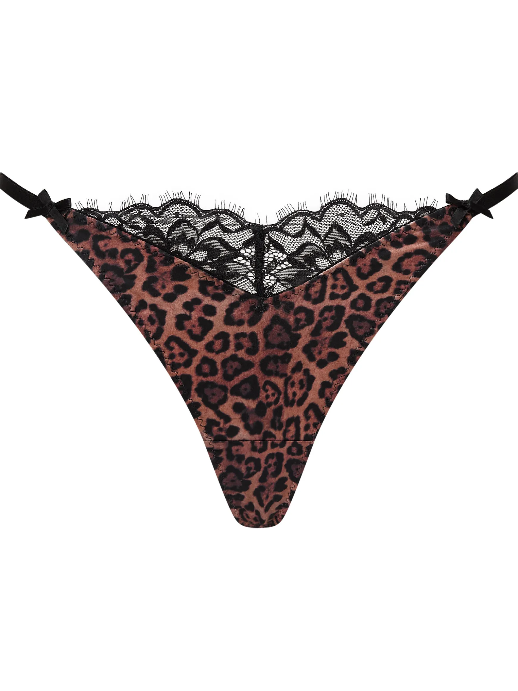 Wild Romance Animal Print Satin Lace G-String - Multi