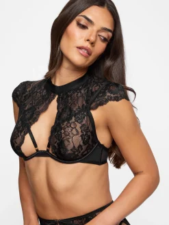 Zayna Crotchless Set - Black