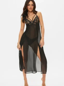 Zelia Maxi Chemise - Black