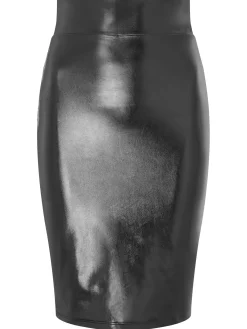 Zuri PU Short Pencil Skirt - Black